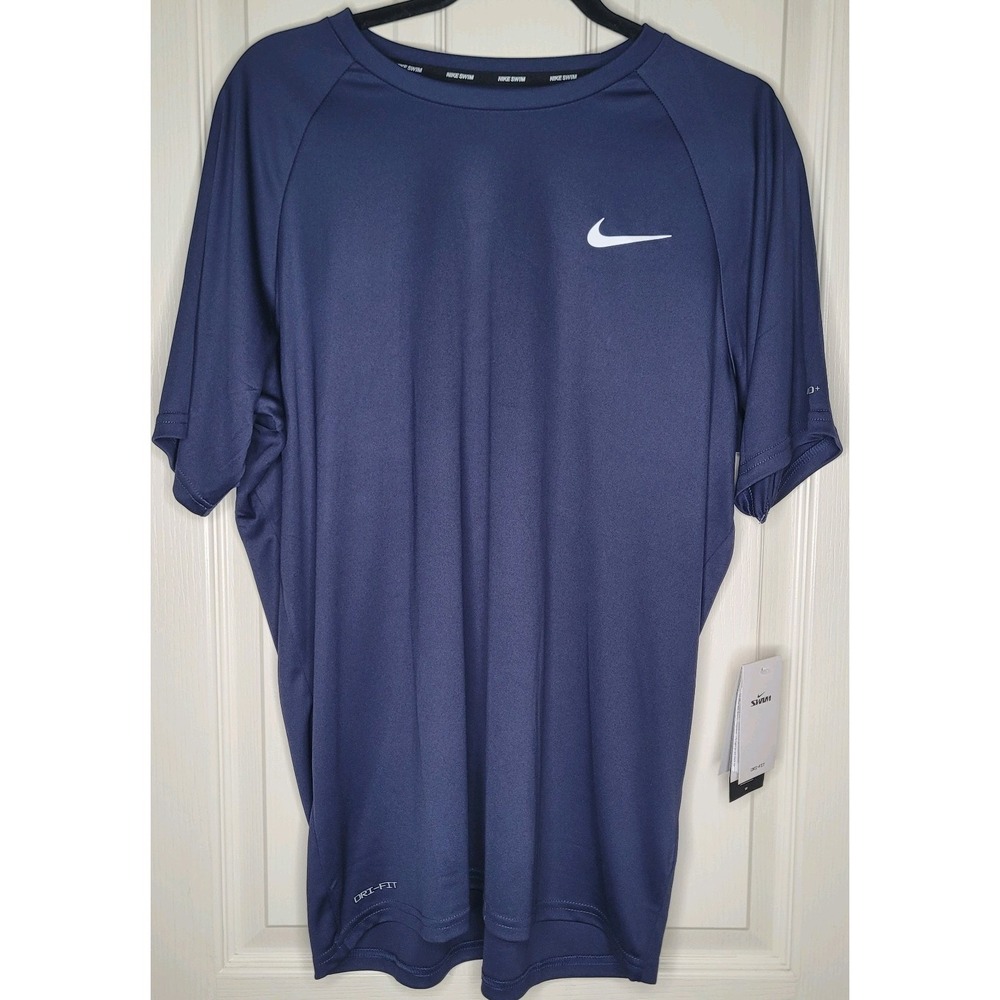 Nike Men's Dri-Fit Swim T-Shirt Long Sleeve UPF40+ Blue, Size Large